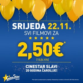 Cinestar slavi <br/> 20. rođendan